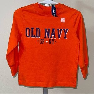 Old Navy Boys Cadmium Orange Long Sleeve Top, Size 2T